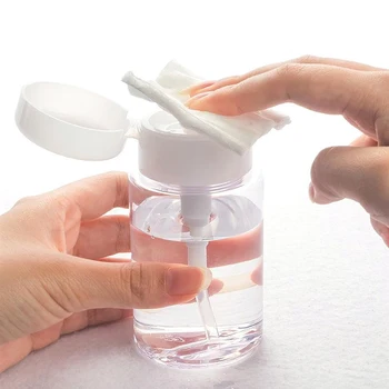 100/200ml преса празен помпа дозатор течност UV гел лак лак за нокти чист прозрачен бутилка препарат за почистване на бутилка