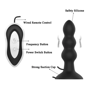 100% силикон 7 честота вибриращ масажор на простатата анален щепсел вибратор вибриращ анален вибратор задника щепсел секс играчки секс продукти