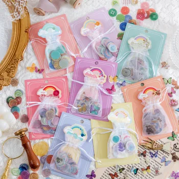 100Pcs Rainbow колектор серия Kawaii Washi хартия стикер декоративни сладки етикети DIY Scrapbook дневник албум