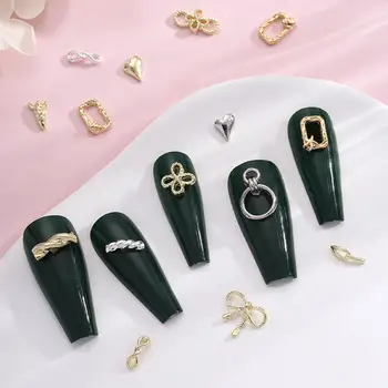 20Pcs нокти изкуство бижута 3D плитка куха лък изящни DIY сплав японски нокти чар декор орнамент красота доставка
