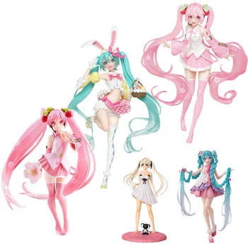 26 Стилове Аниме Момичета Фигурки Kawaii Sakura Hatsune Miku Фигури Kasugano Sora PVC модел орнаменти събират Miku модел играчки