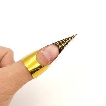2packs златисто жълто професионални нокти разширения с квадратни нокти форма стикер широко приложение