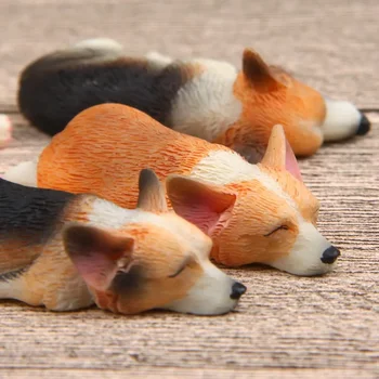 3D карикатура Corgi кучета магнити стикер спящ куче животински кола декор паста играчки рожден ден Коледа сувенирни подаръци