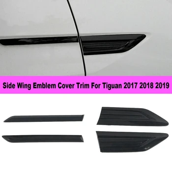 4PCS странично крило емблема капак подстригване стикери кола екстериор стайлинг странично крило калник за-VW Tiguan 2017 2018 2019