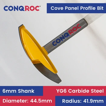 6mm Shank Cove панел профил рутер бит диаметър-44.5mm радиус-41.9mm дължина на рязане-11.1mm дървообработване фреза
