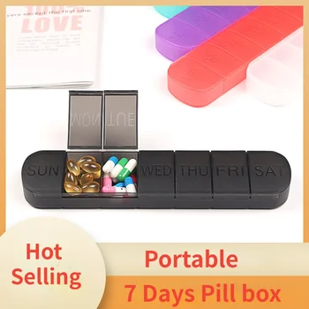 7 дни седмично Pillbox Tablet Holder Medicine Storage Case Drug Container Pill Box Tablet Storage Pill Case Организатор за пътуване