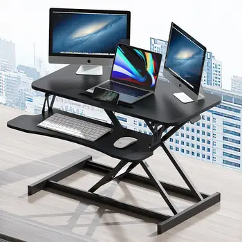 880 Регулируема по височина работна станция, Електрическо бюро за сядане, с подвижна тава за клавиатура и USB интерфейс, 80 x 40 x 50 cm