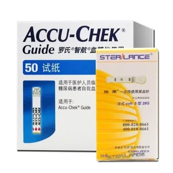 Accu Chek Cuide кръвно-глюкомер Диабетен тест 25 /50 бр. Тест ленти за кръвна захар (exp:2024.12))