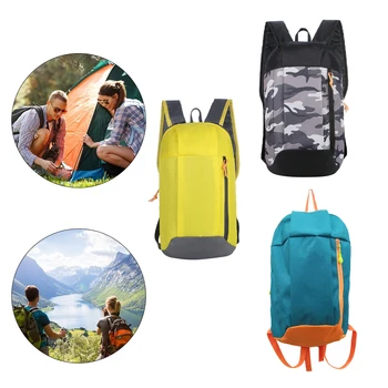 Backpack Zipper Oxford Cloth 10L Knapsack Регулируема каишка рамо чанта раница за открито синьо и оранжево