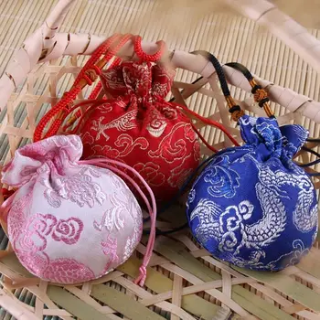 Case висящи декорация кърпа шнур дракон модел чанта чанта жени бижута чанта китайски стил съхранение чанта саше