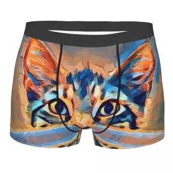 Cat Cute Drawing Underpants Cotton Panties Мъжко бельо Секси шорти Боксерки