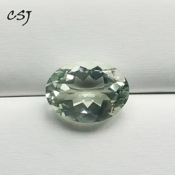CSJ Овален разрез естествен зелен аметист хлабав скъпоценен камък за DIY бижута 925 Сребърен или златен монтаж