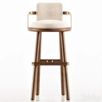 Design Lounge бар стол дървени обратно суета опора бар стол безплатна доставка Подсилете Cadeira Ергономия Мебели за ресторанти