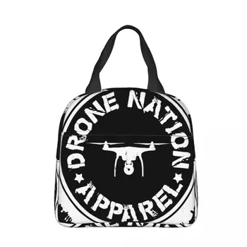 Drone Nation Vol.2 Изолирана чанта за обяд Термична чанта за многократна употреба Dji Mavic Pilot Portable Tote Lunch Box Мъже Жени Работа на открито