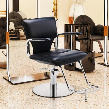 Hair Metal бръснар стол луксозен черен парапет красота бръснар стол бръснар въртящ Cadeira Sillas Cadeiras салон мебели HD50LF