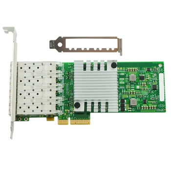 I350-4SFP PCI-Ex4 гигабитов четирипортов оптичен сървър Преносима мрежова карта I350AM4 чип мрежова карта