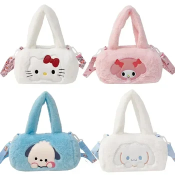 Kawaii Sanrio плюшена чанта Cinnamoroll раница за съхранение рамо Hello Kitty Kuromi грим чанта за жени рожден ден подаръци за момичета