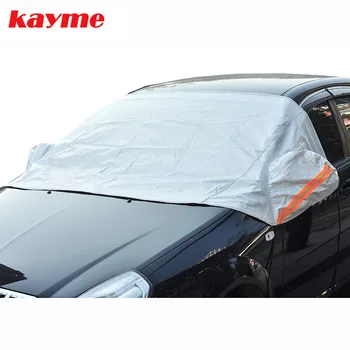 Kayme Universal Car Half Covers Sunshade Styling Foil Waterproof Thicken Car Snow Shield Anti-UV Snow Protection Covers For Cars