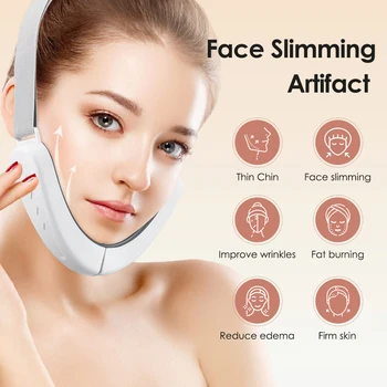 Microcurrent V-face Lift Device Сгъваемо подмладяване на кожата Двойна брадичка V Масажор за вибрации на лицето Стягащ английски глас