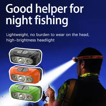 Mini LED фар вградена батерия USB акумулаторна глава риболов фенерче прожектор фенерче главата открит къмпинг Headligh N8R1