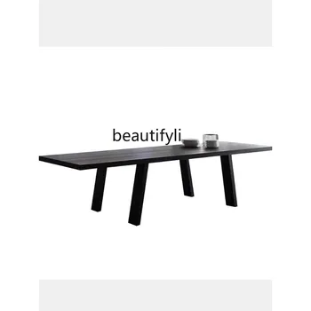 Nordic Solid Wood Conference Long Table Simple Strip Creative Office Desk Designer Workbench Personality Conference Table