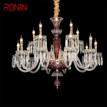 RONIN европейски стил полилей LED висящи висулка свещ кристални светлини луксозни тела за дома хол