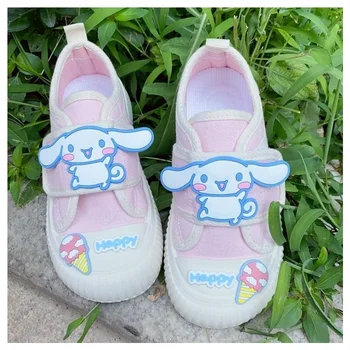 Sanrioed Аниме Моята мелодия Cinnamoroll Kuromi Doll Series Детска мода платно обувки сладък удобни ежедневни платнени обувки