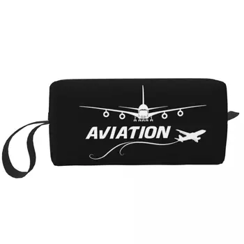 Авиационен самолет летящ грим чанта торбичка цип козметична чанта пътуване тоалетна чанта организатор съхранение чанта мъже жени