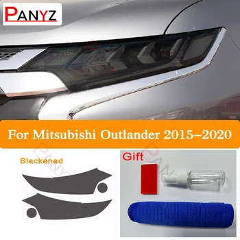 Автомобилни фарове защита оттенък филм дим черен TPU защитен прозрачен стикер за Mitsubishi Outlander 2015-2020 аксесоари