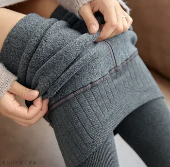 Дамски зимни кашмирени чорапогащи есен зима памук топли чорапогащи пълен крак женски дебел чист цвят SIM чорапогащник с руно