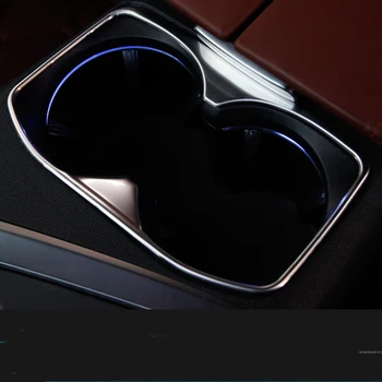 За Peugeot 3008/ GT 5008/GT Интериор Хромирани аксесоари Държач за чаши Подстригване на капака Рамка от неръждаема стомана декорация 2018 2019