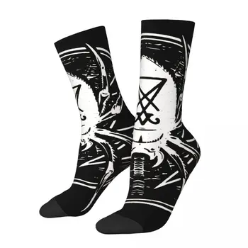 Забавен щастлив чорап за мъже Черен паяк хип-хоп Spider Animals Качествен модел Отпечатан екипаж чорап случаен подарък