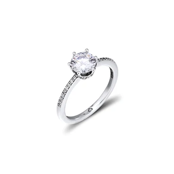 Истински 925 сребърни пръстени за жени Пенливи корона пръстен парти сватбени бижута подарък Anillos на едро