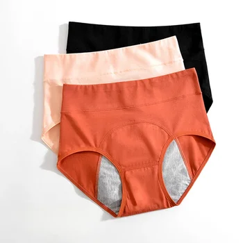 Менструални панталони с висока талия Дамски памучни антибактериални менструални панталони Момичешки непропускливи памучни дамски слипове