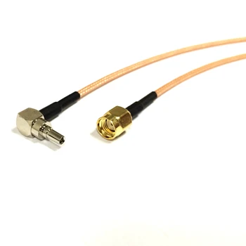 нов RP-SMA щепсел конектор превключвател CRC9 мъжки прав ъгъл конвертор RG316 кабел 15CM 6