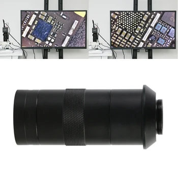 Обновен 8-100x C-Mount стъклен обектив адаптер индустрия микроскоп камера цел работно разстояние 40mm-100mm трайни