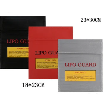 Огнеупорен & Водоустойчив Висококачествена Rc Lipo батерия за безопасност чанта Сейф охрана заряд чувал 18x23cm 30x23cm червен черен сребро