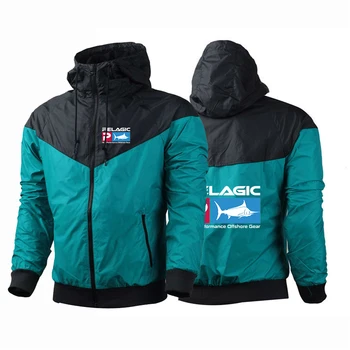Пелагичен риболов лого 2023 мъже нов дълъг ръкав яке дъждоустойчив качулки снаждане мода цип суитчър ветровка случайни палто