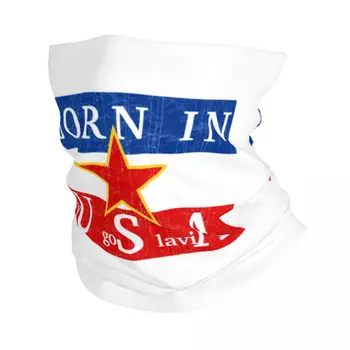Роден в Югославия Зимна лента за глава Neck Warmer Жени Мъже Ски Колоездене Tube Шал Югославски флаг Face Bandana Gaiter