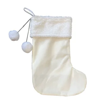 сублимация Празни кадифени коледни чорапи Декоративен чорап за фестивални партита Творческа чанта за подаръци за коледна украса