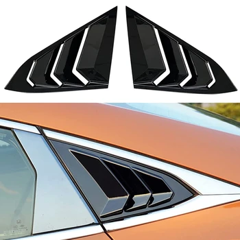 Състезателен стил Автомобил Задно странично стъкло Жалузи Капак Щори Лъжичка Air Vent Cover Trim за Honda Civic 10Th 2016-2021 Седан
