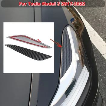 Фарове клепачи око клепач подстригване стикер капак пластмасови вежди за Tesla модел 3 2017 2018 2019 2020 2021 2022 Аксесоари за кола
